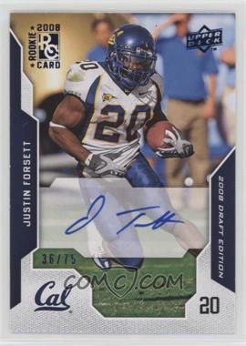 2008 Upper Deck Draft Edition - [Base] - Blue Exclusives Autographs #15 - Justin Forsett /75