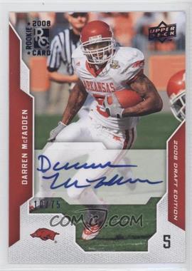 2008 Upper Deck Draft Edition - [Base] - Blue Exclusives Autographs #22 - Darren McFadden /75