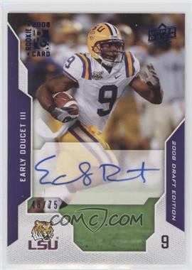 2008 Upper Deck Draft Edition - [Base] - Blue Exclusives Autographs #34 - Early Doucet III /75