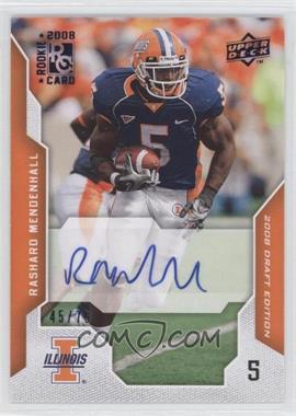 2008 Upper Deck Draft Edition - [Base] - Blue Exclusives Autographs #84 - Rashard Mendenhall /75