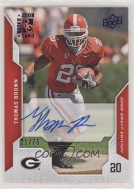 2008 Upper Deck Draft Edition - [Base] - Blue Exclusives Autographs #95 - Thomas Brown /75