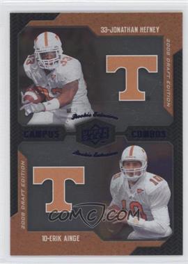 2008 Upper Deck Draft Edition - [Base] - Blue Exclusives #239 - Campus Combos - Jonathan Hefney, Erik Ainge