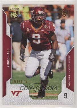 2008 Upper Deck Draft Edition - [Base] - Bronze Exclusives #99 - Vince Hall /175