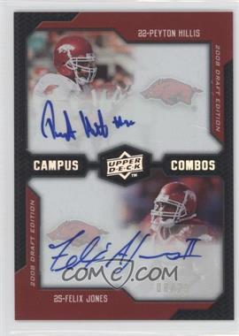 2008 Upper Deck Draft Edition - [Base] - Gold Exclusives Autographs #238 - Campus Combos - Peyton Hillis, Felix Jones /25