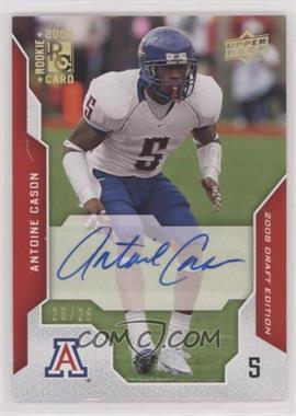 2008 Upper Deck Draft Edition - [Base] - Gold Exclusives Autographs #6 - Antoine Cason /25