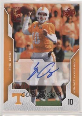 2008 Upper Deck Draft Edition - [Base] - Red Exclusives Autographs #36 - Erik Ainge /125