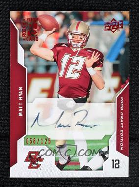 2008 Upper Deck Draft Edition - [Base] - Red Exclusives Autographs #74 - Matt Ryan /125