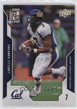 2008 Upper Deck Draft Edition - [Base] - Silver Exclusives #62 - Lavelle Hawkins /100