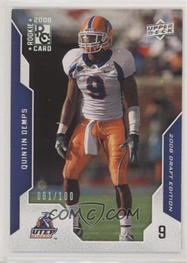 2008 Upper Deck Draft Edition - [Base] - Silver Exclusives #89 - Quintin Demps /100