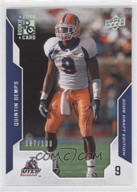 2008 Upper Deck Draft Edition - [Base] - Silver Exclusives #89 - Quintin Demps /100