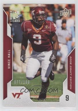 2008 Upper Deck Draft Edition - [Base] - Silver Exclusives #99 - Vince Hall /100