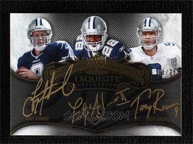 2008 Upper Deck Exquisite Collection - Legendary Gold Signatures Trio #EGTS-ARJ - Tony Romo, Troy Aikman, Felix Jones /25