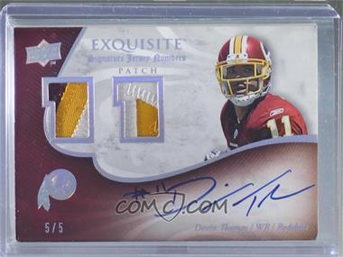 2008 Upper Deck Exquisite Collection - Signature Jersey Numbers Dual Piece - Patch #ES2N-KT - Malcolm Kelly, Devin Thomas /5