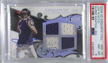 2008 Upper Deck Exquisite Collection - Super Swatch - Signatures #SS-JF - Joe Flacco /4 [PSA 8 NM‑MT]