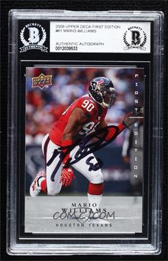 2008 Upper Deck First Edition - [Base] #61 - Mario Williams [BAS Authentic]