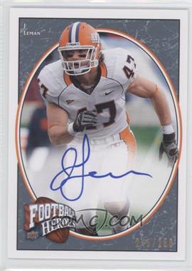 2008 Upper Deck Football Heroes - [Base] - Blue Autographs #155 - Rookie Heroes - J Leman /250