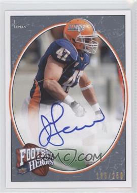 2008 Upper Deck Football Heroes - [Base] - Blue Autographs #156 - Rookie Heroes - J Leman /250