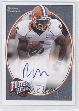 2008 Upper Deck Football Heroes - [Base] - Blue Autographs #188 - Rookie Heroes - Rashard Mendenhall /350