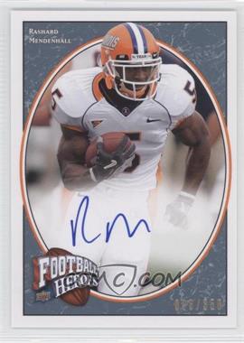 2008 Upper Deck Football Heroes - [Base] - Blue Autographs #188 - Rookie Heroes - Rashard Mendenhall /350