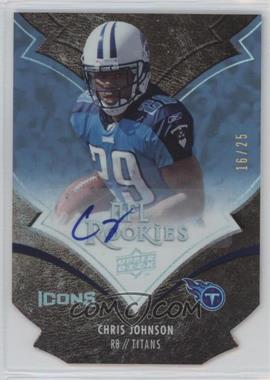 2008 Upper Deck Icons - [Base] - Rookie Autographs Blue Die-Cut #116 - Chris Johnson /25