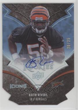 2008 Upper Deck Icons - [Base] - Rookie Autographs Blue Die-Cut #156 - Keith Rivers /25
