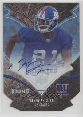 2008 Upper Deck Icons - [Base] - Rookie Autographs Blue Die-Cut #157 - Kenny Phillips /25