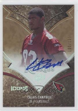 2008 Upper Deck Icons - [Base] - Rookie Autographs Rainbow #112 - Calais Campbell /135