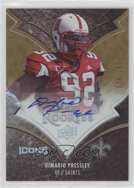 2008 Upper Deck Icons - [Base] - Rookie Autographs Rainbow #124 - DeMario Pressley /155