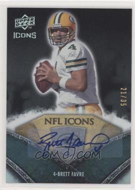 2008 Upper Deck Icons - NFL Icons - Rainbow Autographs #NFL8 - Brett Favre /35