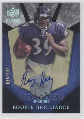 2008 Upper Deck Icons - Rookie Brilliance - Rainbow Autographs #RB33 - Ray Rice /165