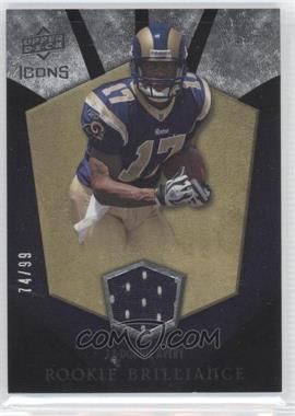 2008 Upper Deck Icons - Rookie Brilliance - Rainbow Gold Jerseys #RB1 - Donnie Avery /99