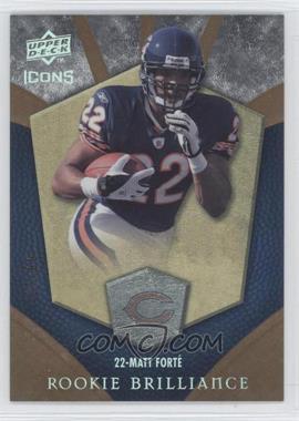 2008 Upper Deck Icons - Rookie Brilliance - Rainbow Gold #RB28 - Matt Forte' /99