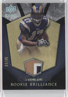 2008 Upper Deck Icons - Rookie Brilliance - Rainbow Patches #RB1 - Donnie Avery /35