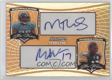 2009 Bowman Sterling - Gold Refractor Dual Autograph #GRDA-TW - Mike Thomas, Mike Wallace /125