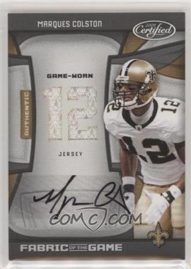 2009 Certified - Fabric of the Game - Die-Cut Jersey Number Signatures #96 - Marques Colston /25