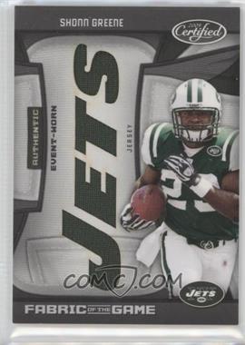 2009 Certified - Fabric of the Game Rookies - Die-Cut Team Nickname #10 - Shonn Greene /25