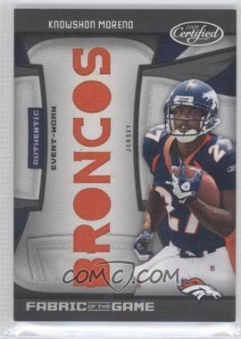 2009 Certified - Fabric of the Game Rookies - Die-Cut Team Nickname #31 - Knowshon Moreno /25