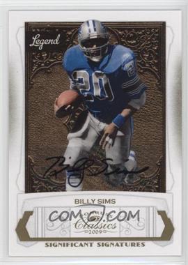 2009 Donruss Classics - [Base] - Significant Signatures Gold #104 - Billy Sims /76