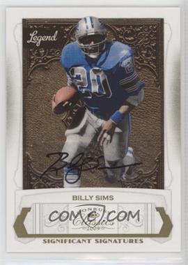 2009 Donruss Classics - [Base] - Significant Signatures Gold #104 - Billy Sims /76