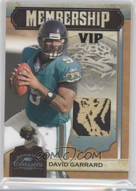 2009 Donruss Classics - Membership - VIP Jerseys Prime #4 - David Garrard /50