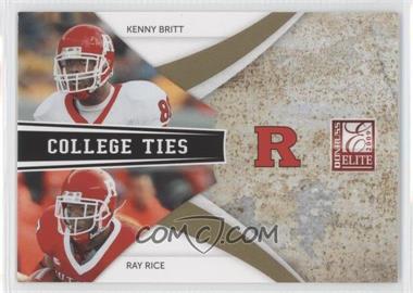 2009 Donruss Elite - College Ties Combos - Gold #25 - Kenny Britt, Ray Rice /399