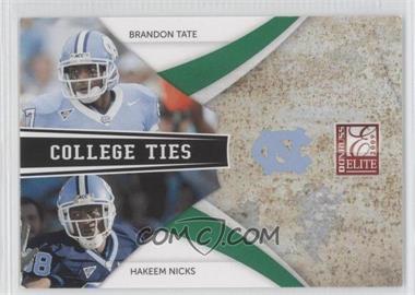 2009 Donruss Elite - College Ties Combos - Green #8 - Brandon Tate, Hakeem Nicks /899