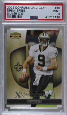 2009 Donruss Gridiron Gear - [Base] - Silver X's #30 - Drew Brees /250 [PSA 9 MINT]