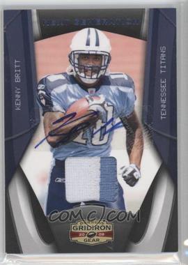 2009 Donruss Gridiron Gear - Next Generation - Jerseys Prime Signatures #6 - Kenny Britt /10