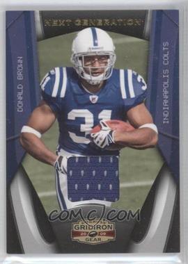 2009 Donruss Gridiron Gear - Next Generation - Jerseys #5 - Donald Brown /250