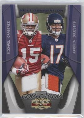 2009 Donruss Gridiron Gear - Next Generation Duos Jerseys - Prime #8 - Michael Crabtree, Juaquin Iglesias /25