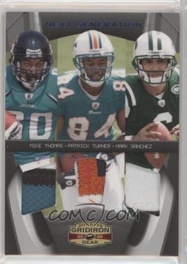 2009 Donruss Gridiron Gear - Next Generation Trios Jerseys - Prime #10 - Mike Thomas, Patrick Turner, Mark Sanchez /25