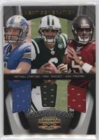 Josh Freeman, Mark Sanchez, Matthew Stafford #/250