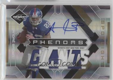 2009 Donruss Limited - [Base] - Gold Spotlight #219 - Phenoms Jersey Prime Autographs - Andre Brown /10