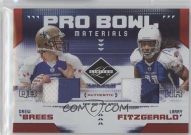 2009 Donruss Limited - Pro Bowl Materials Duos - Prime #7 - Drew Brees, Larry Fitzgerald /25